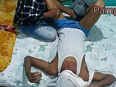 Stepbrother's intense sex with Hindi audio and mature tits