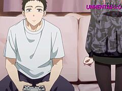 A stunning young girl receives a creampie from her young stepbrother in this uncensored anime parody.