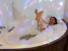 Jacuzzi bath time for hot MILF with a curvy body