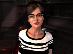 成熟的熟女在游戏中展示她的性感身体和性能力